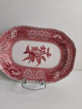 Servierplatte, Bratenplatte, Spode England, Pink Camilla 19cm x 28cm 