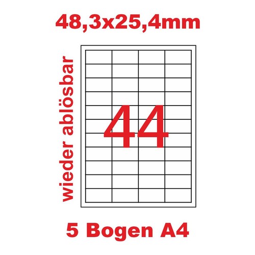 3x25 etiketten weiß - 48,3x25,4,