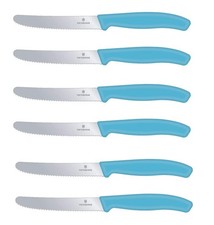 Victorinox 6 Stück Tafelmesser Swiss Classic Messer Sonderedition Karibikblau
