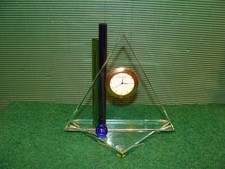 Tisch - Kaminuhr  Glas  Bootsform  Quarzwerk