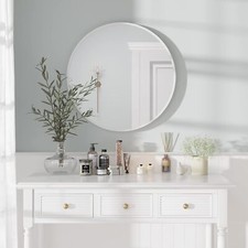 Spiegel Rund Badezimmerspiegel Badspiegel Schminkspiegel Wandspiegel ф60cm Weiß