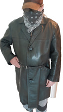 Hr. Ledermantel anthrazit Gr.52 echtes Leder Anf. 50er Jahre gefüttert Erbstück
