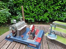 Schöne Wilesco D20 Dampfmaschine mit Manometer Steam Engine + M51 Bohrmaschine