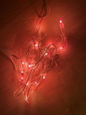 Lichterkette weiß/klar mit roten Lampen 20er