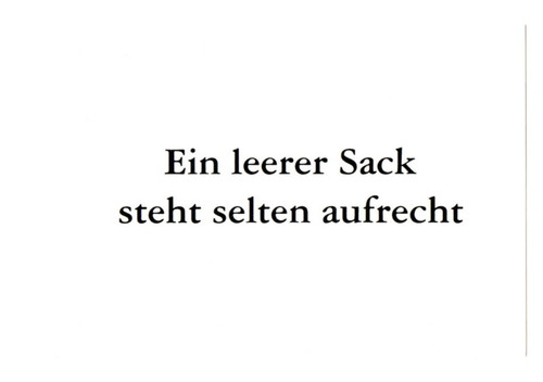 Postkarte ein leerer sack - postkarte,