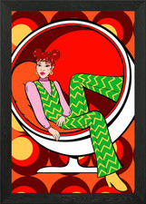 The ball chair girl gerahmtes - ball,