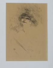 HENRI TOULOUSE LAUTREC , LITHOGRAPHIE "MADEMOISELLE POLAIRE " 1857 / 58
