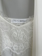 Morgenmantel Nachthemd Seide 100% mit Französischer Spitze Gr 34. NEU, NP 149€