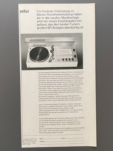 Braun audio 250 - , plattenspieler