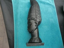 Antik Afrikanische Trible Kunst Skulptur Büste  Kopf Ebenholz Holz Figur 44 cm