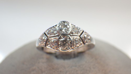 Antiker art deco - deco, diamantring