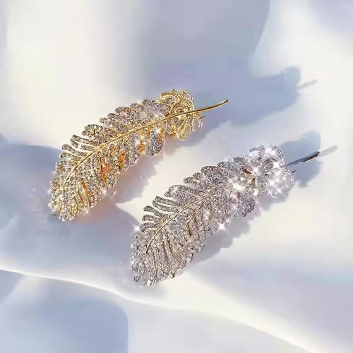 2er set feder haarspange - 💎2er,