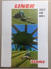 Claas Liner 350 680 Einkreisel, Zweikreisel Schwader Prospekt Traktor Schlepper 