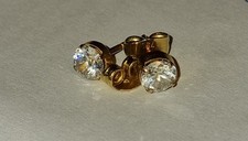 Ohrstecker 750 gold 2 Stück mit je 0,5 ct synthetischer Diamant