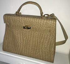 Ricarda M Laptop-Tasche, unbenutzt!, neuwertig, Kunstleder-Krokooptik, beige