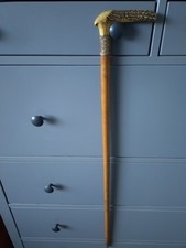 Schöner Vintage Geh - Wanderstock - Hirschgeweih Horngriff 34 cm lang