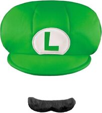 Offizielles Nintendo Super Mario Bros Luigi Hut Schnurrbart für Kinder Kostüm