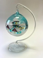 Windlicht mit Ständer Teelicht Winter Leucht Kugel edler Tischschmuck Handarbeit