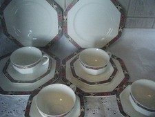 4 Gedecke Heinrich Villeroy & Boch Cheyenne Tasse Untertasse Dessertteller