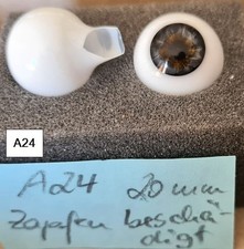 Mundgeblasene Lauscha-Glasaugen für Rebornpuppen – 20 mm – leicht beschädigt