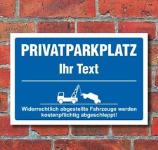 Schild Privatparkplatz Wunschtext Ihr Text Parkverbot Halteverbot Alu-Verbund