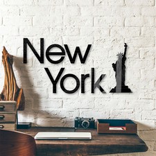 Acrylglas Acrylbuchstaben New York -  Freiheitsstatue schwarz DEKOELEMENT Deko