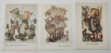 Postkarten AK B. Hummel 3x Gratulationskarten ca. 1960 Künstlerkarten
