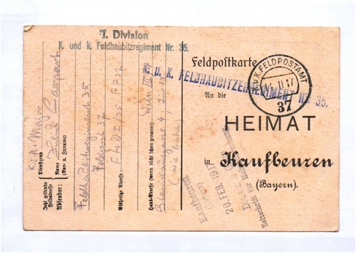 Kuk feldpostkarte feldhaubiten - kuk,