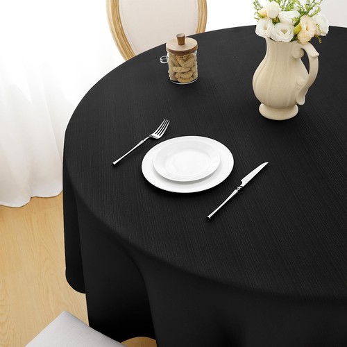 Tischdecke rund schwarz - , cm