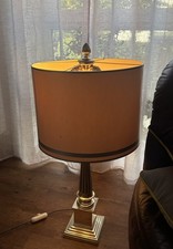 Vintage Prunk TischLampe Metall Schwer 81 Cm E27 Im Funktion Messing Optik Edel