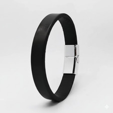 Herren Armband Schwarz PU