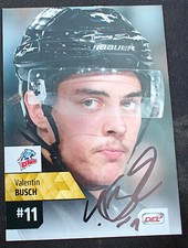 DEL 17/18 DEL-455 Valentin Busch SIGNIERT (Thomas Sabo Ice Tigers)