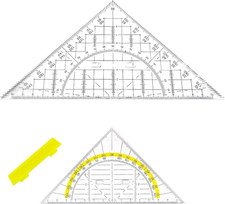 Geodreieck Set 20cm Groß 14cm Klein Mit Griff Transparent Vielseitig Zeichnen