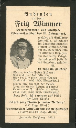 Wk1 sterbebild deathcard - wk1,