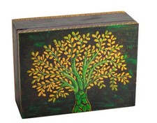 Holzbox BAUM DES LEBENS grün