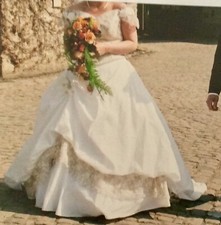 Hochzeitskleid / Brautkleid zweiteilig mit Schleppe Größe 38/40