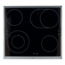 Glaskeramikplatte mit silbernen Rahmen AEG 555112116/2 für Kochfeld Herd