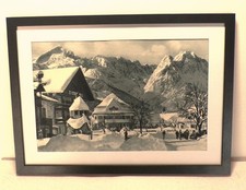 MARKTPLATZ--Kupfertiefdruck-Garmisch-Partenkirchen ca. 31 x 23 cm