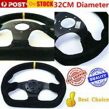 13" 320MM Car Conversion Racing flaches D-förmiges Wildlederlenkrad Aluminium