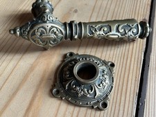 großer Türgriff Antik Türklinke Haustür Gründerzeit Türdrücker 1900 Messing Tor