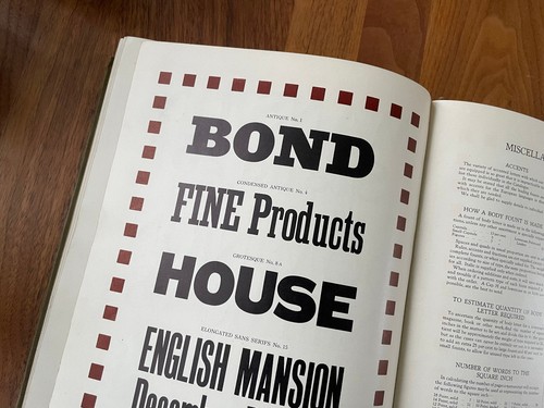Specimen printing types - specimen,