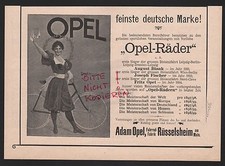 RÜSSELSHEIM/M., Werbung 1898, Adam Opel AG Fahrrad-Fabrik