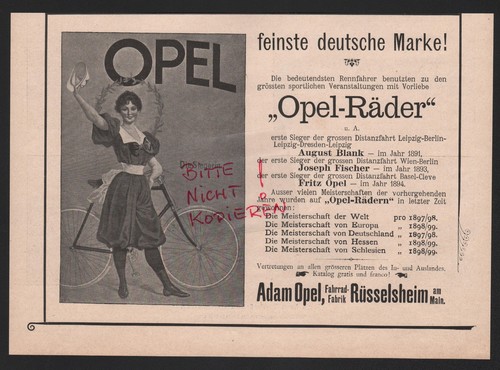 Rüsselsheim werbung 1898 - rÜsselsheim/m.,,