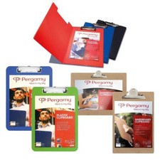Pergamy Klemmbrett Mappe 12er Set Kunststoff Schreibunterlage Hartfaserplatte