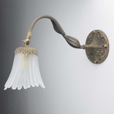 Wandlampe Messing Glas Floral