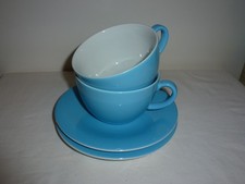 KAHLA Pronto Colore 2 Jumbo Tassen mit Untertassen - hellblau - neuwertig