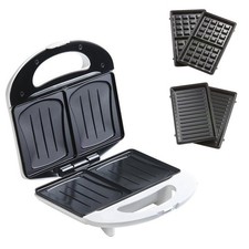 3in1 SANDWICH-MAKER + WAFFELEISEN + GRILL 750W Toaster antihaft Backplatten NEU