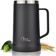 Milu Bierkrug 700ml Edelstahl isoliert Bierglas mit Deckel Bier Geschenk B-WARE