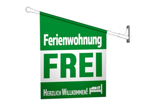 Werbefahne ferienwohnung frei - werbefahne,