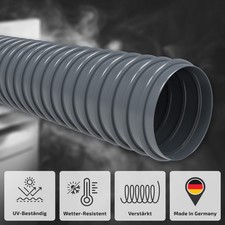 PVC Absaugschlauch | Grau | Saugschlauch Spiralschlauch Flexschlauch - Meterware